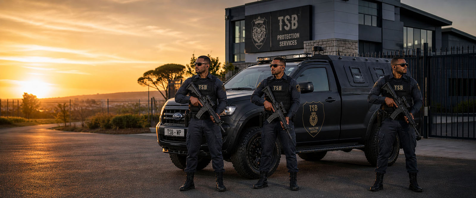 TSB Protection Services armed response team providing tactical security solutions across South Africa