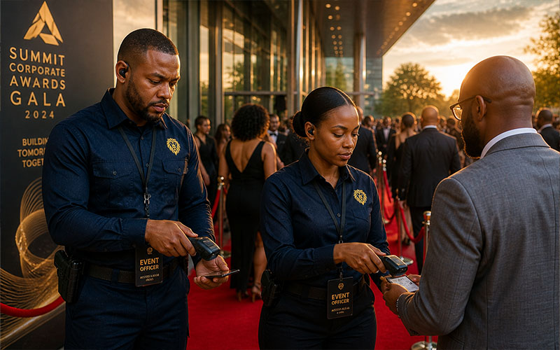TSB Protection Services event security team managing crowd control at corporate or public gatherings