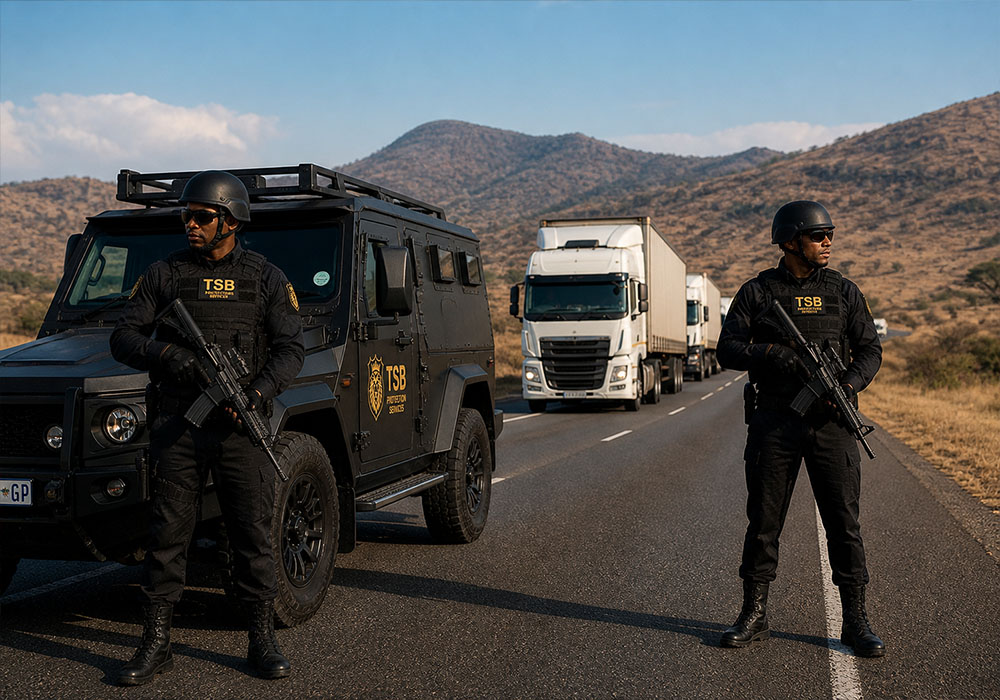 TSB Protection Services armed escort and logistics security team